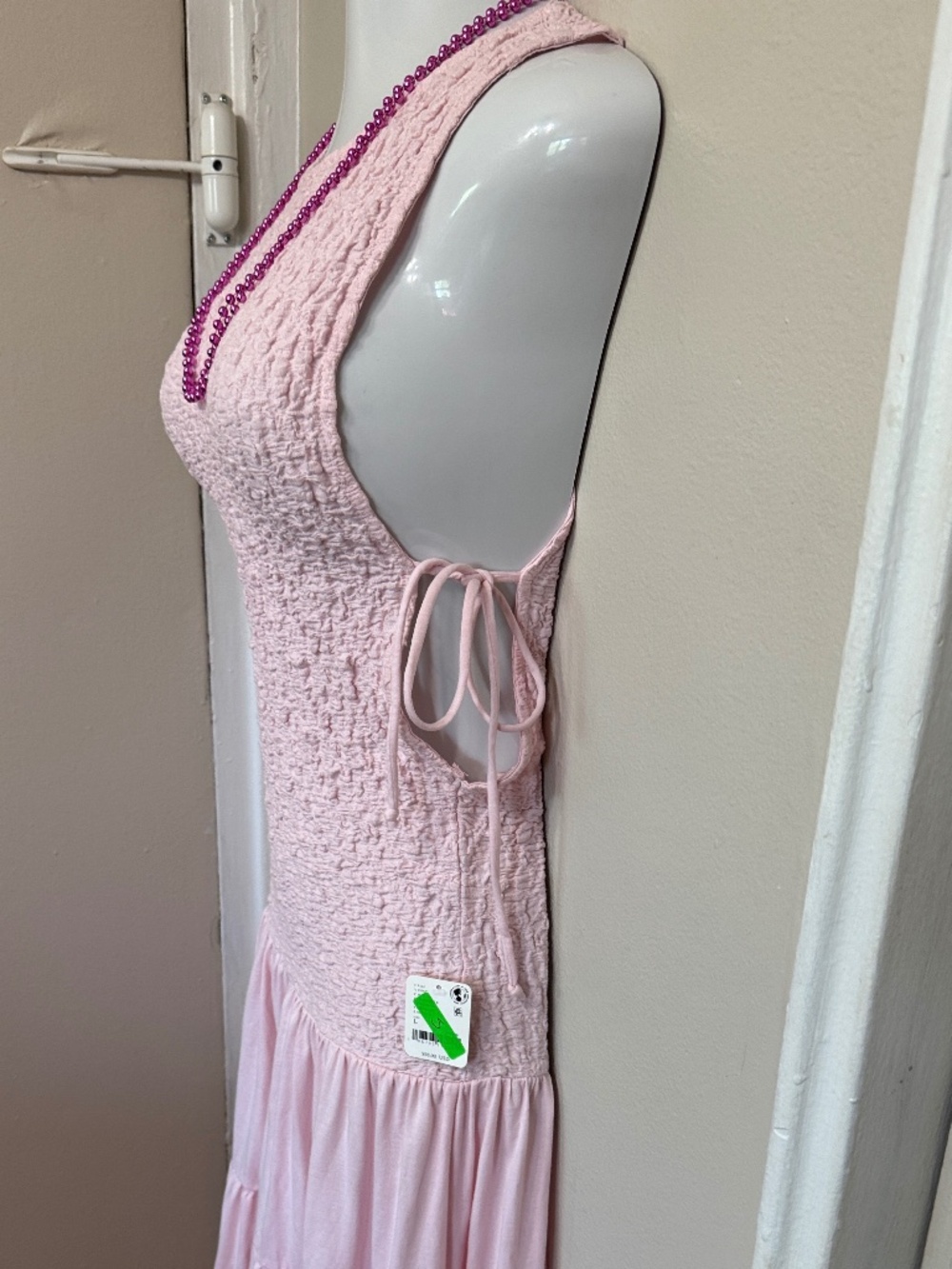 FREE PEOPLE - Free-est -‎ Sterling Maxi Dress in Pink Chalk - L - NWT $98 - Picture 4 of 9